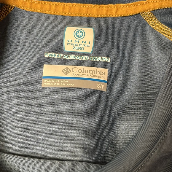 Columbia Omni Freeze Zero Short Sleeve Shirt Sweat Activated Cooling - Picture 6 of 7